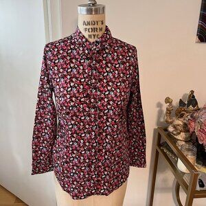 J. Crew /Liberty of London Floral Tie Neck Button Front Blouse  Size 4